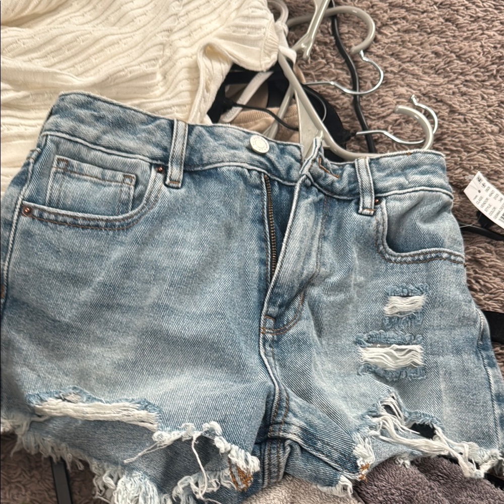 Denim Distressed Women Shorts